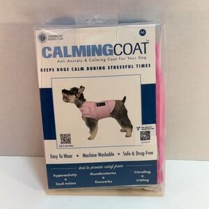 American Kennel Club AKC Calming Coat for Dogs Anti Anxiety Pink Medium NEW